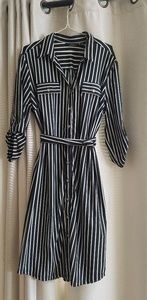 MLLE Gabrielle black and white striped dress